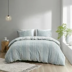 INK+IVY Kara Cotton Jacquard Comforter Set Aqua -INK+IVY Shop unnamed file 107