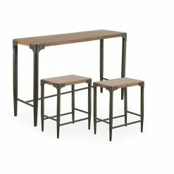 INK+IVY Caden Console Table & Counter Stool 3-piece Set
