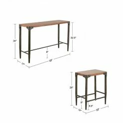 INK+IVY Caden Console Table & Counter Stool 3-piece Set -INK+IVY Shop unnamed file 1156