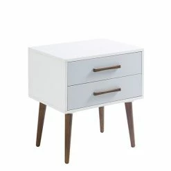 INK+IVY Jeremy Storage Nightstand White Gray