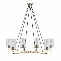 INK+IVY Trenton 6-Light Modern Cylinder Shade Chandelier