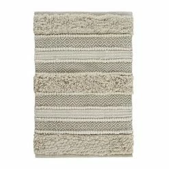 INK+IVY Asher Global Inspired Boho Handwoven Texture Stripe Bath Rug Natural