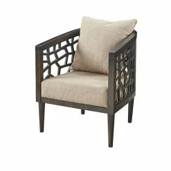 INK+IVY Crackle Lounger Accent Chair Tan
