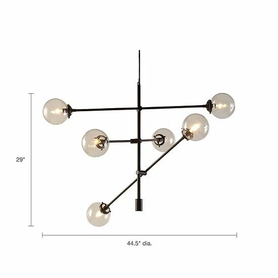 INK+IVY 6-Light Modern Glass Chandelier 7 INK+IVY 6-Light Modern Glass Chandelier - Image 5