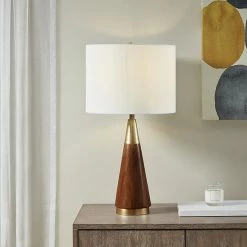 INK+IVY Two-Tone Mid-Century Modern Table Lamp -INK+IVY Shop unnamed file 1770