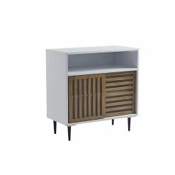 INK+IVY Shop 16 INK+IVY Serenity Mid-Century Modern Sliding Slat Door Storage Cabinet