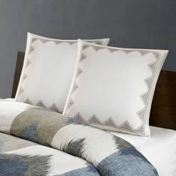 INK+IVY Isla Embroidered Euro Sham Navy