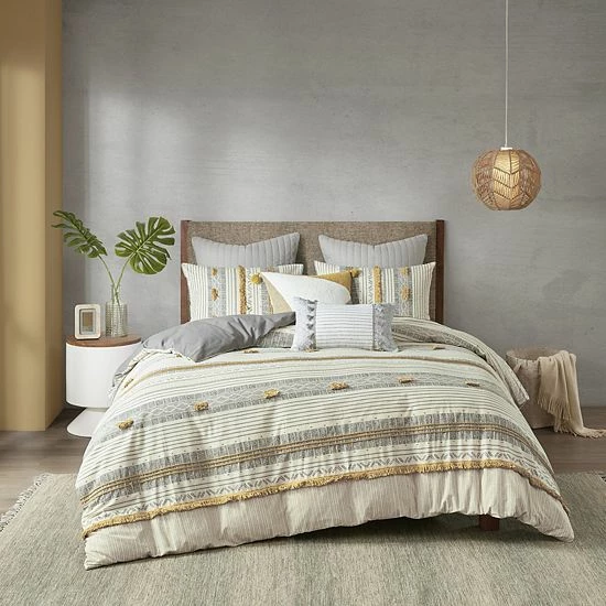 INK+IVY Cody 3-piece Cotton Comforter Set Gray Yellow INK+IVY Cody 3-piece Cotton Comforter Set Gray Yellow -INK+IVY Shop unnamed file 389