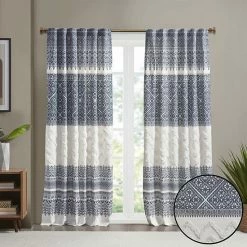 INK+IVY Mila Cotton Light Filtering Printed Window Curtain With Chenille Detail Taupe -INK+IVY Shop unnamed file 443
