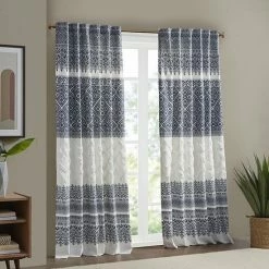 INK+IVY Mila Cotton Light Filtering Printed Window Curtain With Chenille Detail Taupe -INK+IVY Shop unnamed file 444
