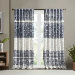INK+IVY Mila Cotton Light Filtering Printed Window Curtain With Chenille Detail Taupe -INK+IVY Shop unnamed file 446