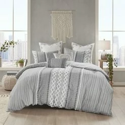 INK+IVY Bea Removable Cover Embroidered Geometric Oblong Throw Pillow Gray -INK+IVY Shop unnamed file 481