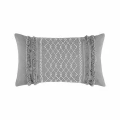 INK+IVY Bea Removable Cover Embroidered Geometric Oblong Throw Pillow Gray -INK+IVY Shop unnamed file 483