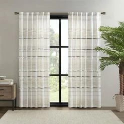 INK+IVY Nea Cotton Light Filtering Printed Window Curtain