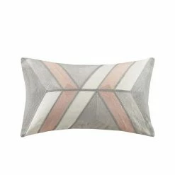INK+IVY Aero Abstract Embroidered Oblong Throw Pillow Natural