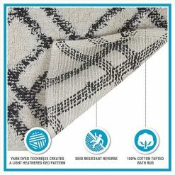 INK+IVY Ansel Geo Diamond Yarn Dyed Cotton Tufted Bath Rug Gray White -INK+IVY Shop unnamed file 613