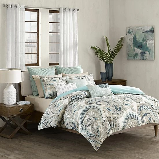 INK+IVY Cairo Embroidered Square Throw Pillow Blue 4 INK+IVY Cairo Embroidered Square Throw Pillow Blue - Image 2