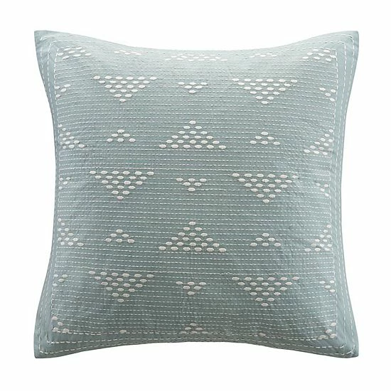 INK+IVY Cairo Embroidered Square Throw Pillow Blue 5 INK+IVY Cairo Embroidered Square Throw Pillow Blue - Image 3