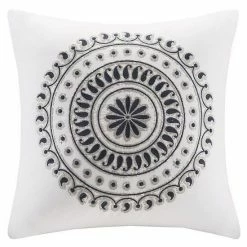 INK+IVY Fleur Embroidered Square Throw Pillow