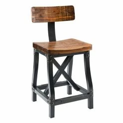 INK+IVY Lancaster Counter Stool Oak Silver
