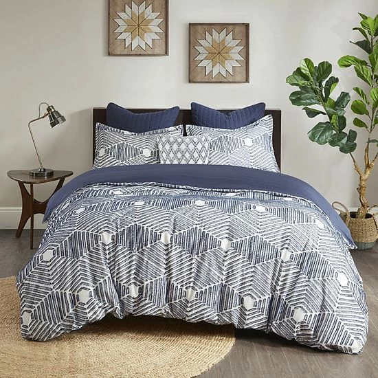 INK+IVY Ellipse Cotton Jacquard Duvet Cover Set Blush 17 INK+IVY Ellipse Cotton Jacquard Duvet Cover Set Blush - Image 15