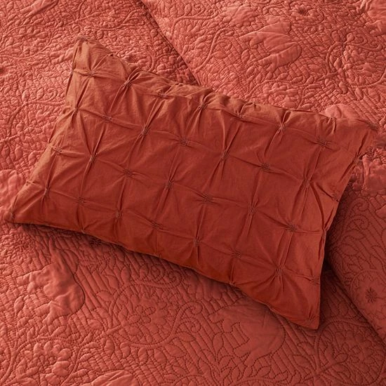 INK+IVY 3-piece Kandula Coverlet Set Coral 7 INK+IVY 3-piece Kandula Coverlet Set Coral - Image 5