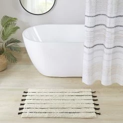 INK+IVY Arbor Striped Tassel Cotton Tufted Bath Rug Black Neutral 16 INK+IVY Arbor Striped Tassel Cotton Tufted Bath Rug Black Neutral -INK+IVY Shop unnamed file 737