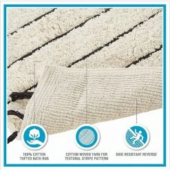 INK+IVY Arbor Striped Tassel Cotton Tufted Bath Rug Black Neutral 20 INK+IVY Arbor Striped Tassel Cotton Tufted Bath Rug Black Neutral -INK+IVY Shop unnamed file 741