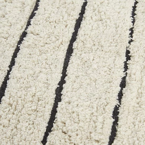 INK+IVY Arbor Striped Tassel Cotton Tufted Bath Rug Black Neutral 12 INK+IVY Arbor Striped Tassel Cotton Tufted Bath Rug Black Neutral - Image 10