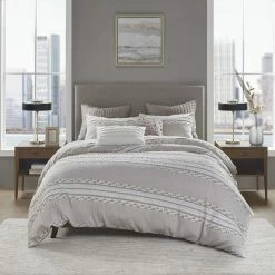 INK+IVY Lennon Jacquard Duvet Cover Set Taupe
