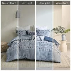 INK+IVY Dora Organic Cotton Clipped Chambray 3-Piece Comforter Set With Shams -INK+IVY Shop unnamed file 892