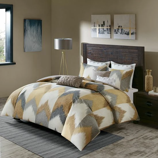 INK+IVY Alpine 3-piece Cotton Duvet Cover Set Yellow 13 INK+IVY Alpine 3-piece Cotton Duvet Cover Set Yellow - Image 11